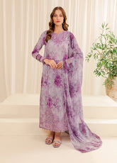 Printed Essentials by Farasha Embroidered Lawn 3 Piece Unstitched Suit FSH24 FPE-04 WINESOME GLORY